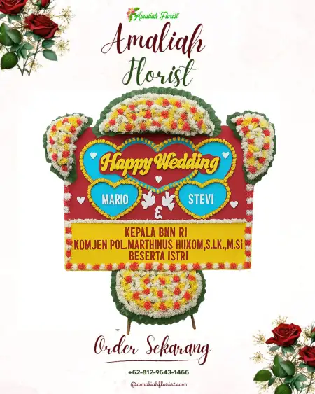 Papan Bunga Pernikahan Bercak Asri